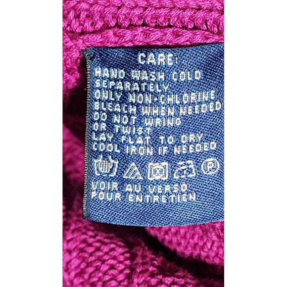 Ralph Lauren Sport Womens Pink Fushia Sweater Size Large BluePony Cable Knit Top - Picture 6 of 10